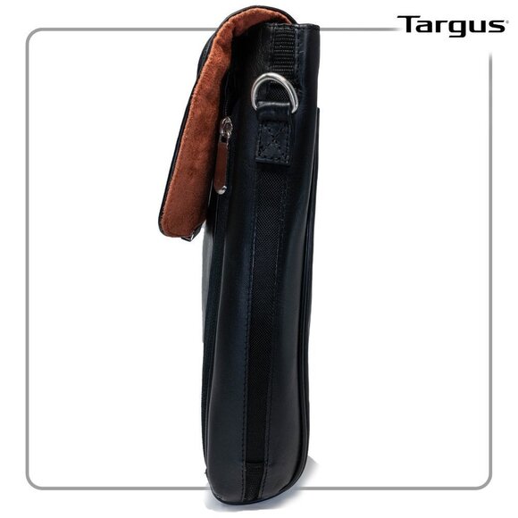 Targus 15" Radius Black Leather Messenger Bag - Picture 4 of 5